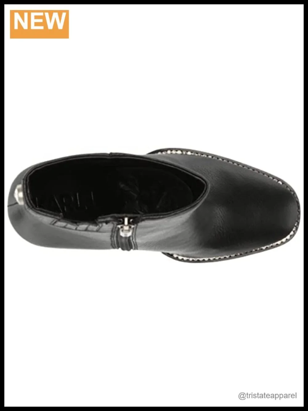 Karl Lagerfeld Peppy Lug-Sole Zip-Up Ankle Boots Leather Block Heel